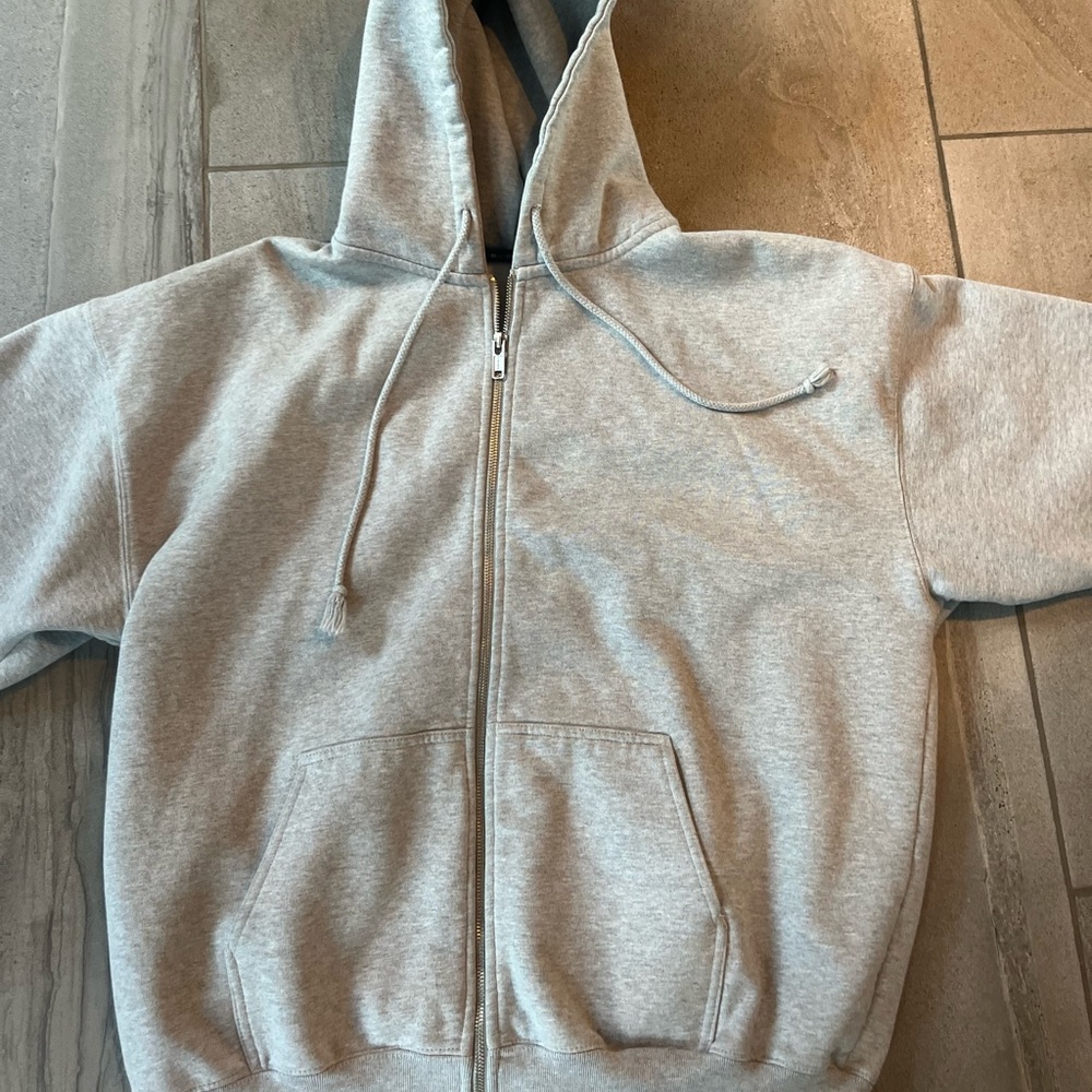 gray brandy melville christy zip up hoodie